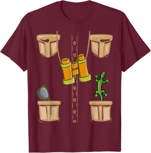 Halloween Animal Zookeeper, Jungle Safari Explorer Vest Kids T-Shirt - T-Shirt | Maroon