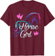 Horse Girl Riding Horse Girl Love Riding Fun for Kids and Women T-Shirt - T-Shirt | Maroon