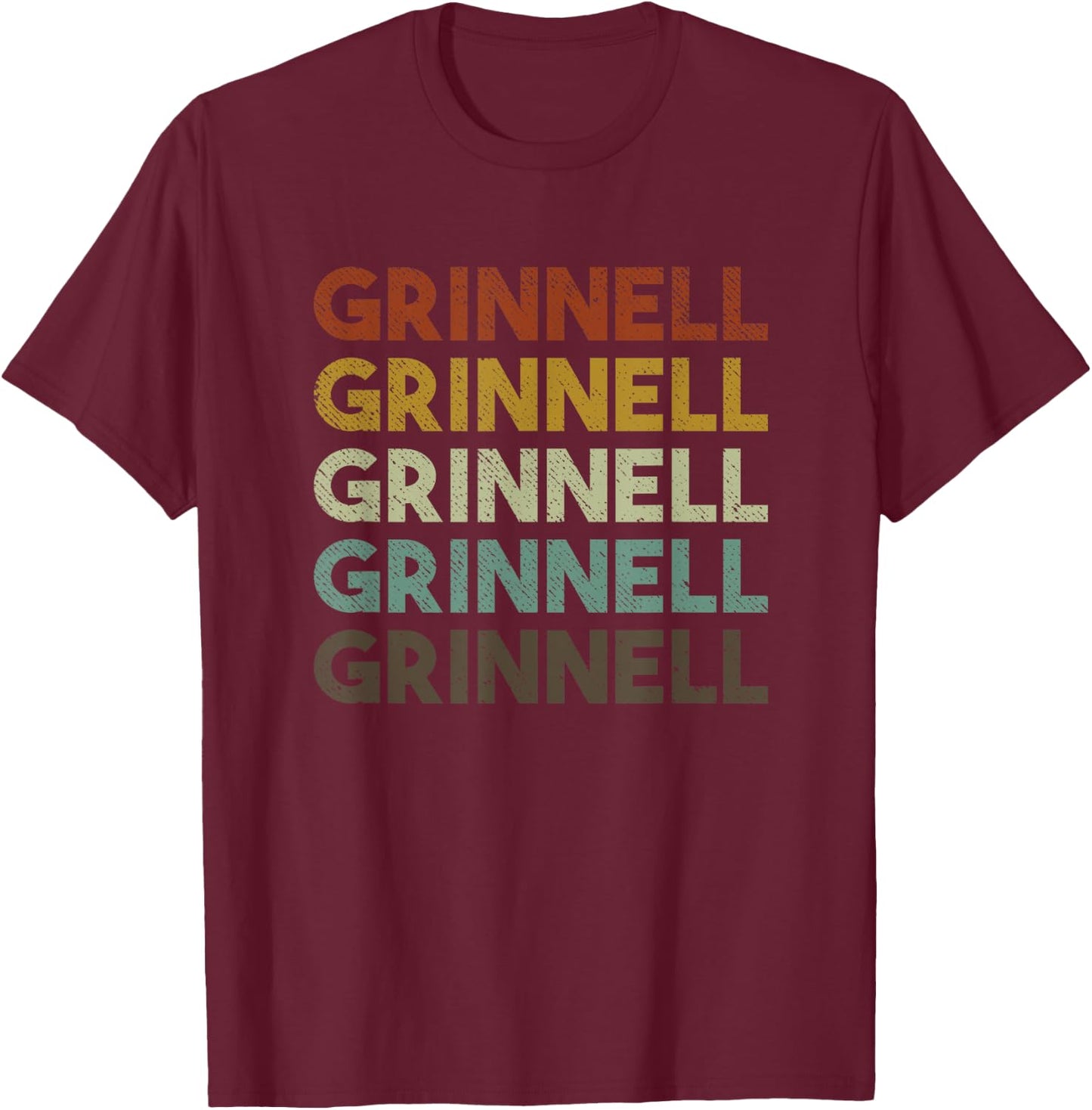 Retro Grinnell Iowa T-Shirt - T-Shirt | Maroon