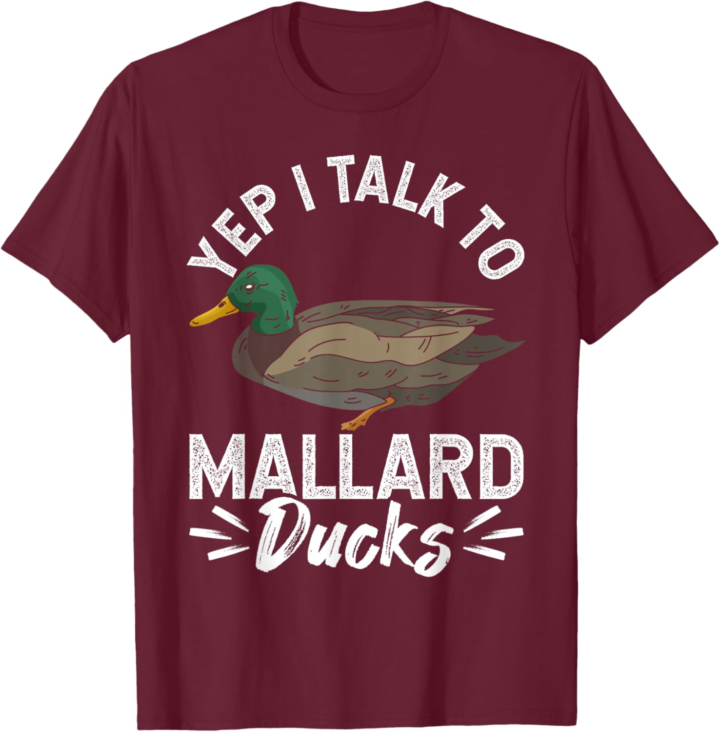 Duck Hunting - Flying Mallards Duck - Hunting T-Shirt - T-Shirt | Maroon