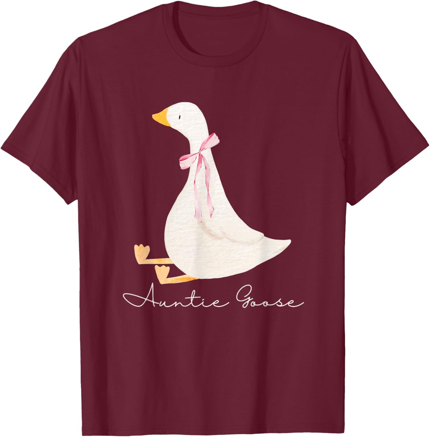 Auntie Goose Funny Cute Silly Goose Aunt T-Shirt - T-Shirt | Maroon