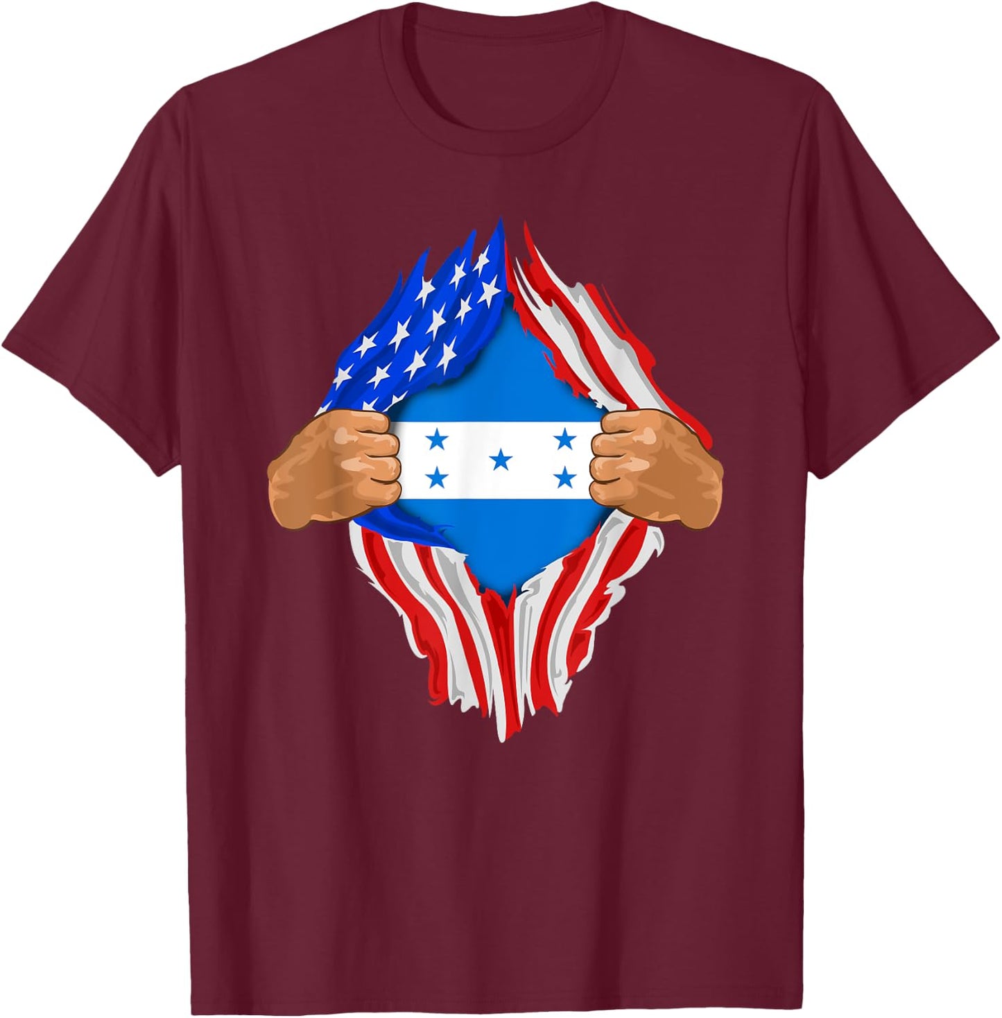 Honduran Blood Inside Me | Honduras Flag Gift T-Shirt - T-Shirt | Maroon