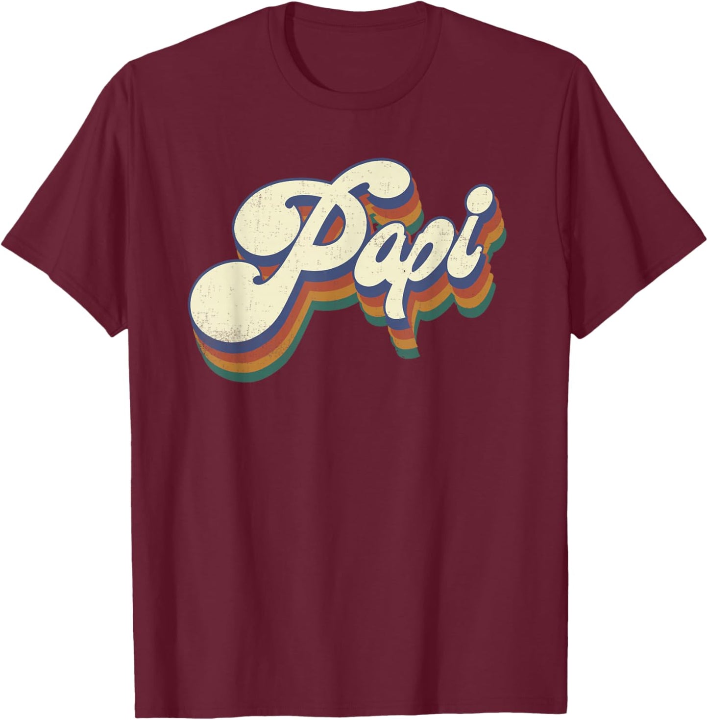 Papi Gifts Retro Vintage Father's Day Papi T-Shirt - T-Shirt | Maroon