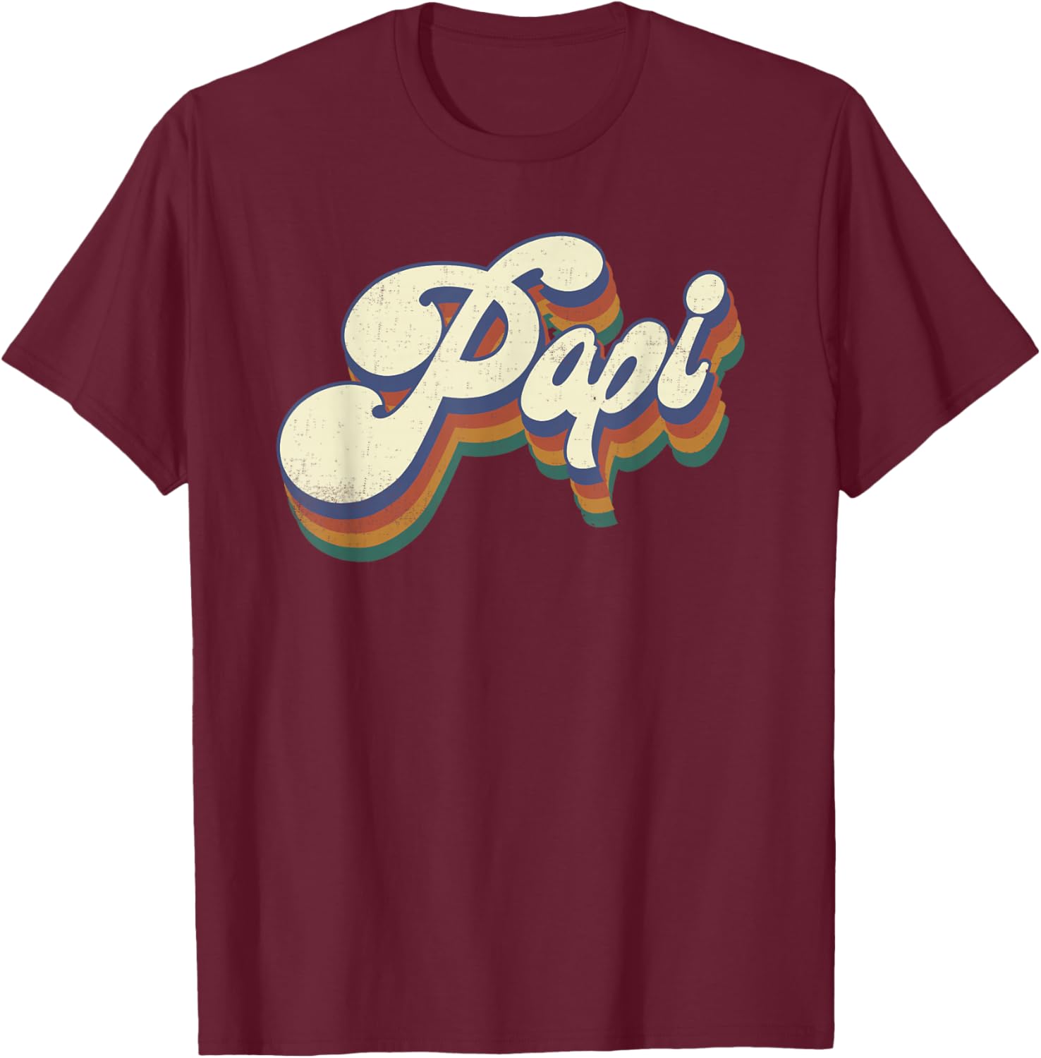 Papi Gifts Retro Vintage Father's Day Papi T-Shirt - T-Shirt | Maroon