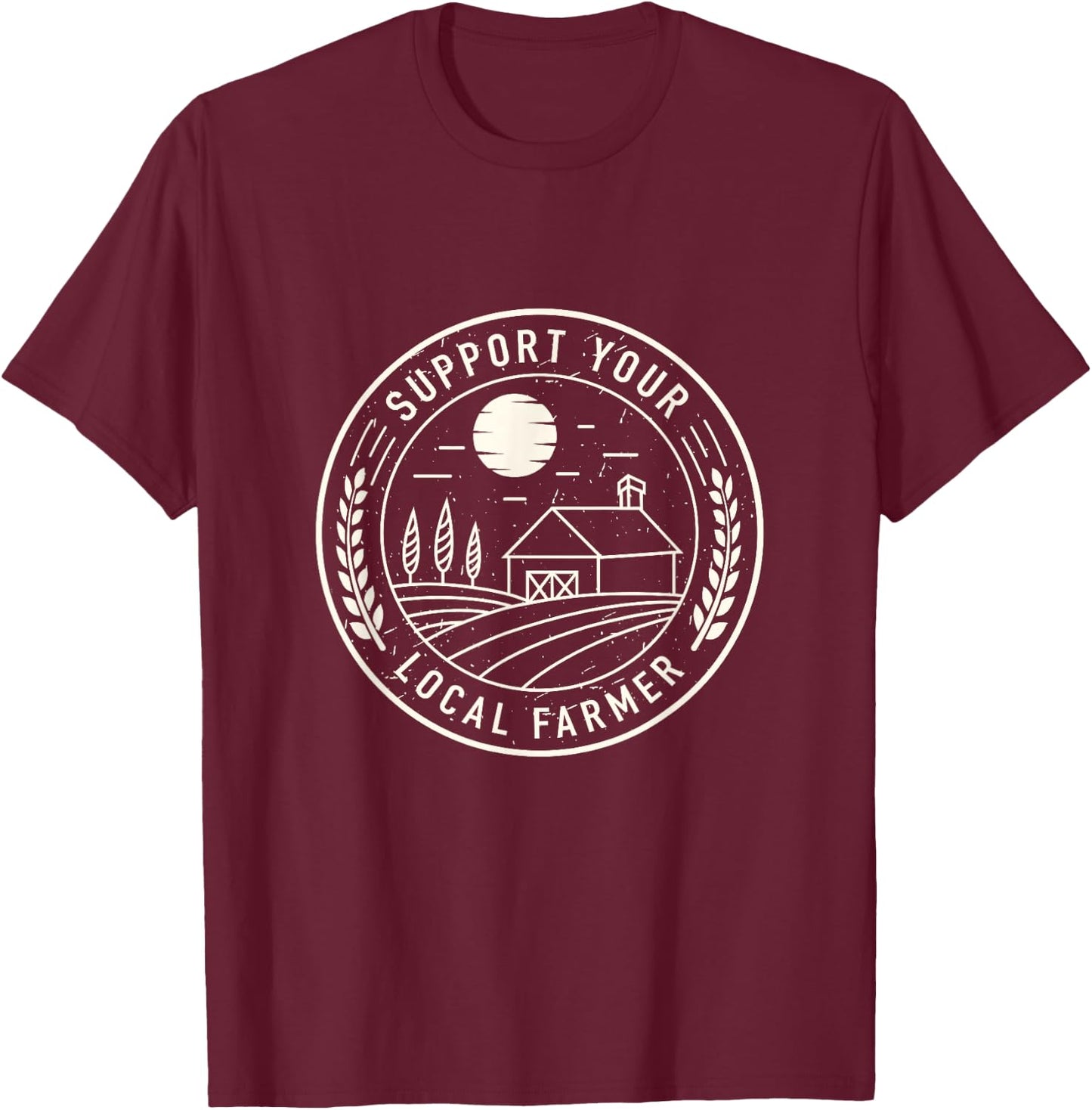 No farms no food support your local farm market T-Shirt - T-Shirt | Maroon