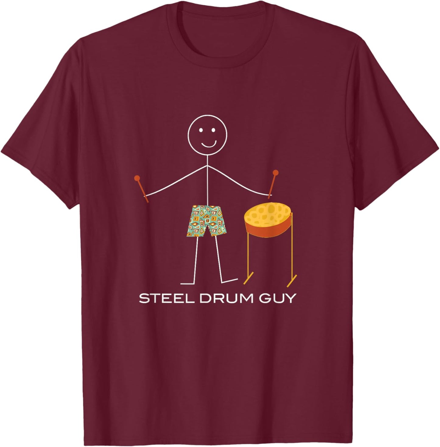 Funny Steel Drum Guy, Boy Steel Pan Player T-Shirt - T-Shirt | Maroon