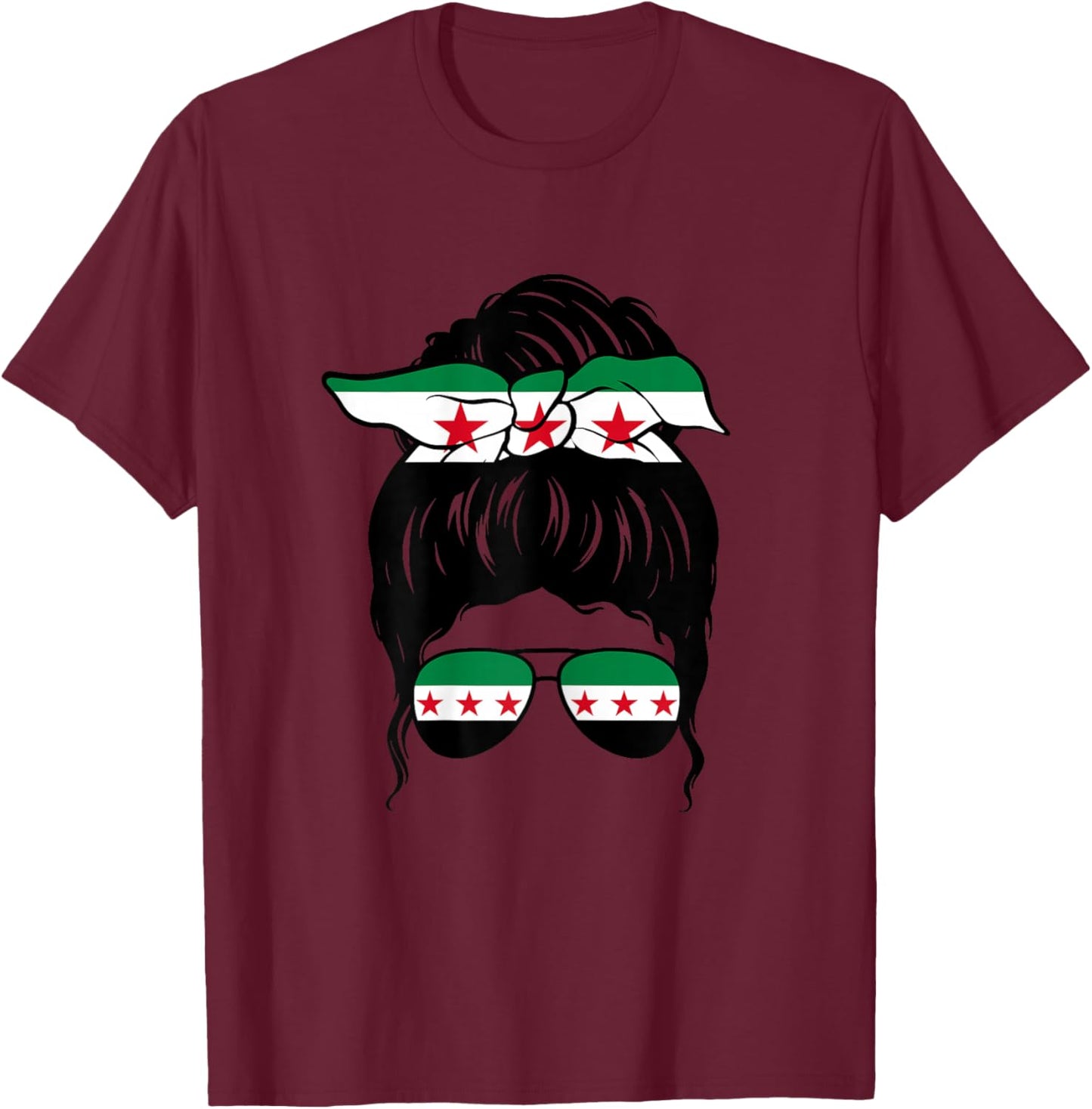 Syrian Girl Syria Syrian Flag Proud Syrian Woman T-Shirt - T-Shirt | Maroon