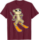 Monkey Skier Ski Winter sports T-Shirt - T-Shirt | Maroon