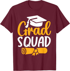 Grad Squad Class Of 2026 Graduation T-Shirt - T-Shirt | Maroon