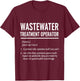 Funny Wastewater Treatment Operator Definition T-Shirt - T-Shirt | Maroon