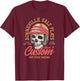 Hot Rod Costum Garage Skeleton Old School Racing Skull T-Shirt - T-Shirt | Maroon