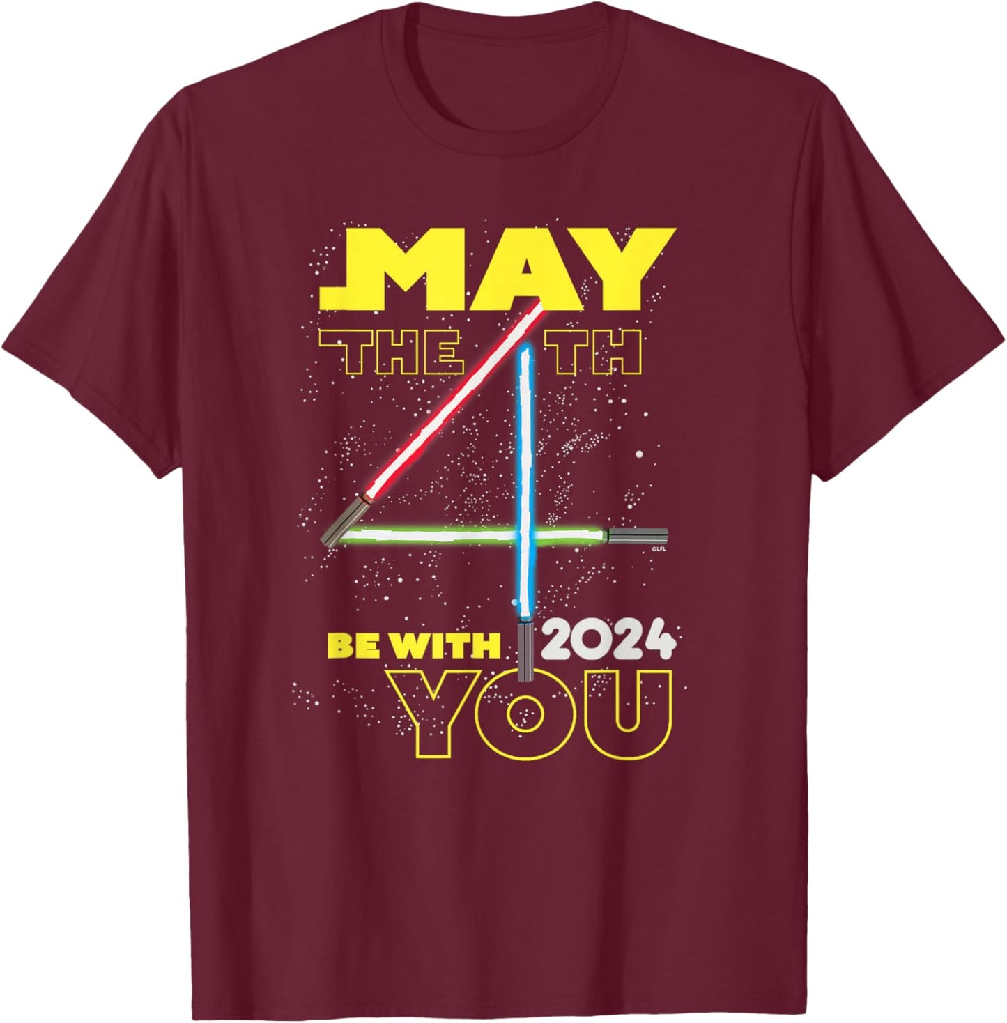 Star Wars May the 4th Be With You 2024 Lightsabers T-Shirt - T-Shirt | Maroon