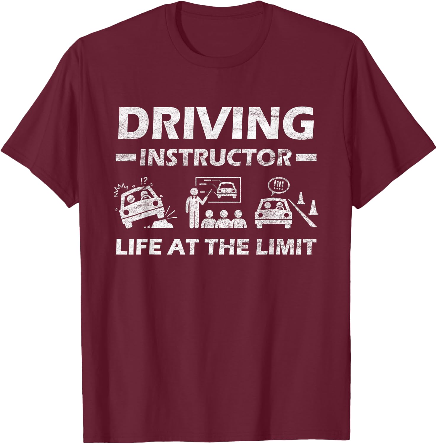 Driving Instructor Life At The Limit Meme Driver Licence T-Shirt - T-Shirt | Maroon