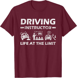 Driving Instructor Life At The Limit Meme Driver Licence T-Shirt - T-Shirt | Maroon
