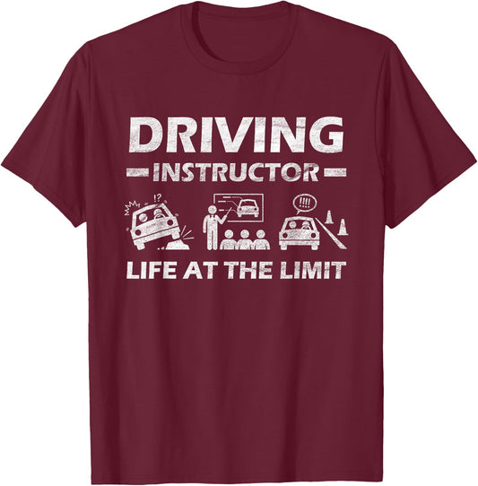Driving Instructor Life At The Limit Meme Driver Licence T-Shirt - T-Shirt | Maroon