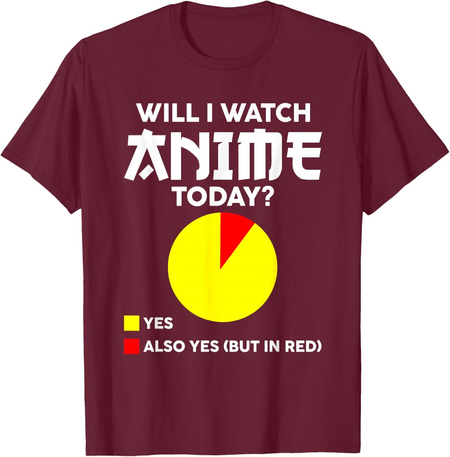 Will I Watch Anime Today Japan Kawaii Manga Otaku Anime T-Shirt - T-Shirt | Maroon