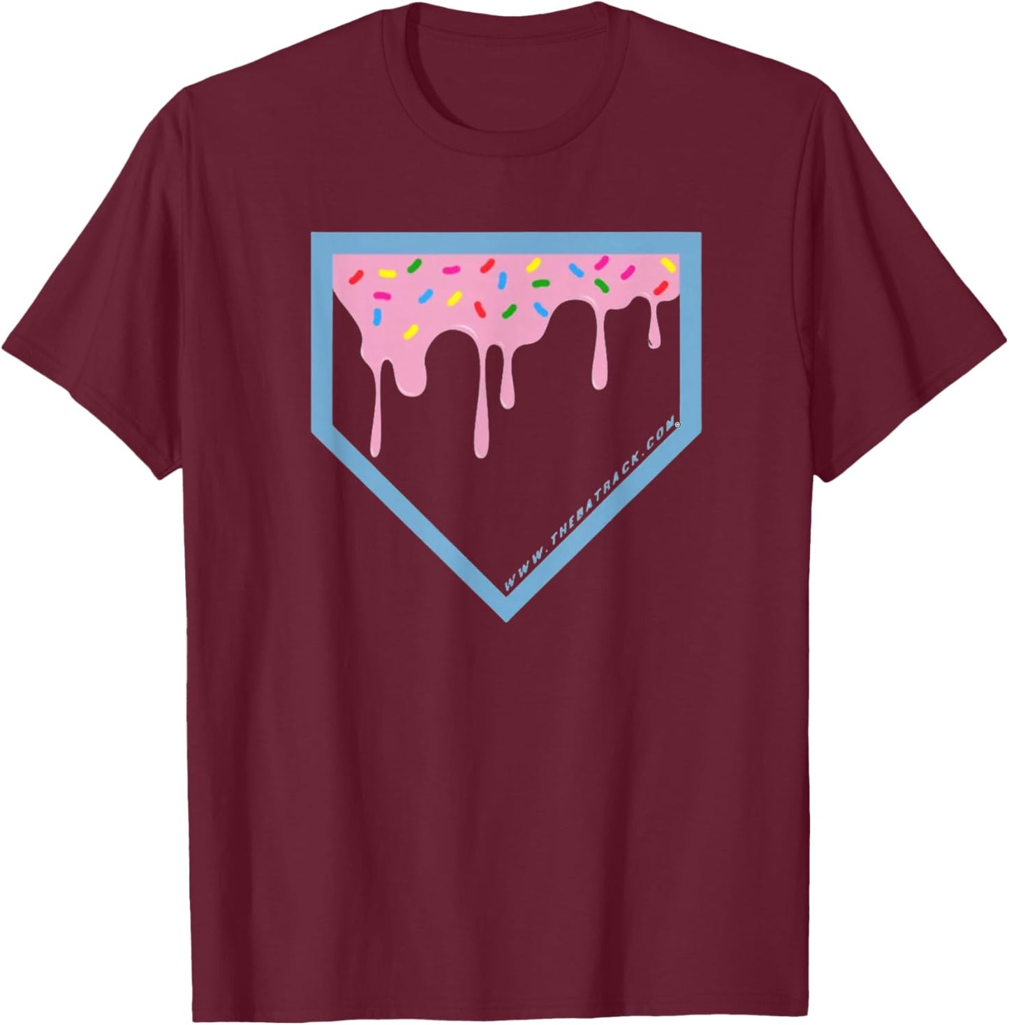 Baseball Home Plate Drip 2 with Sprinkles T-Shirt - T-Shirt | Maroon