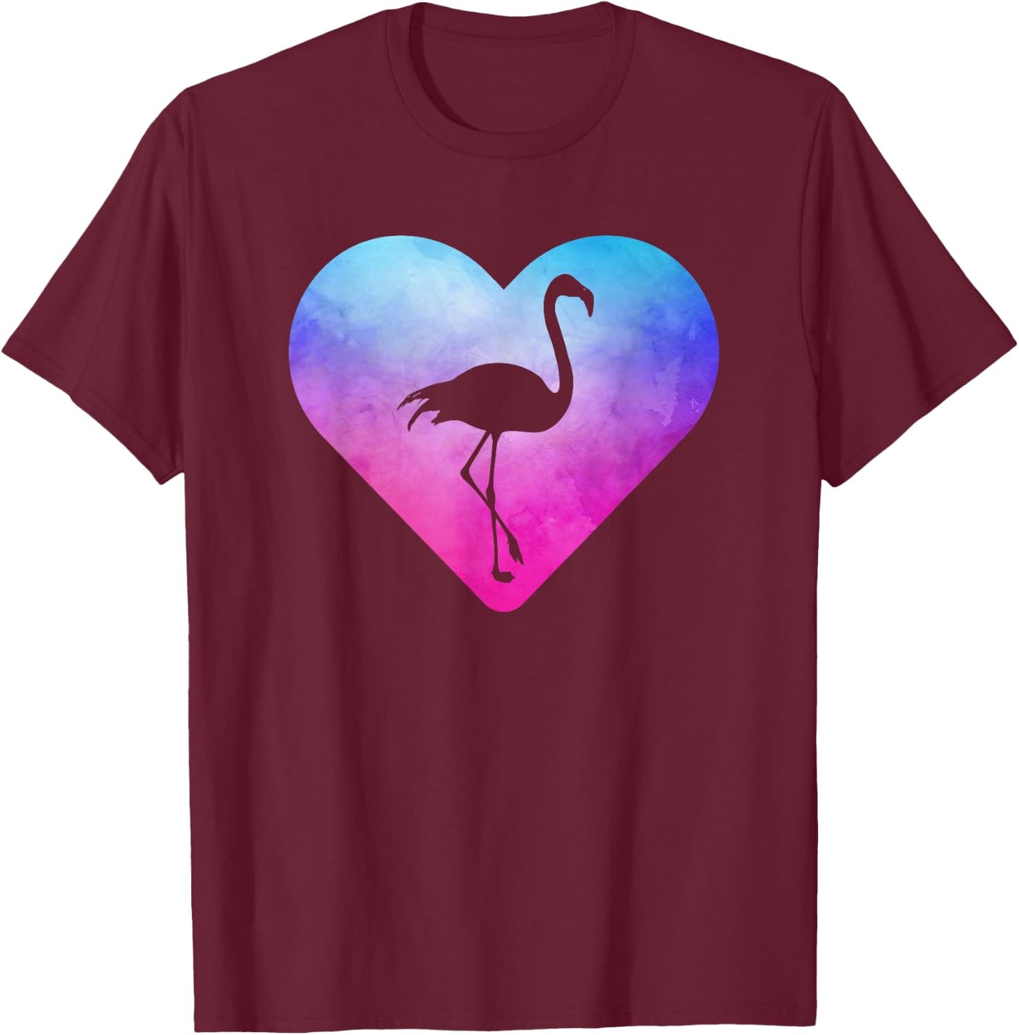 Women or Girls Flamingo Bird T-Shirt - T-Shirt | Maroon