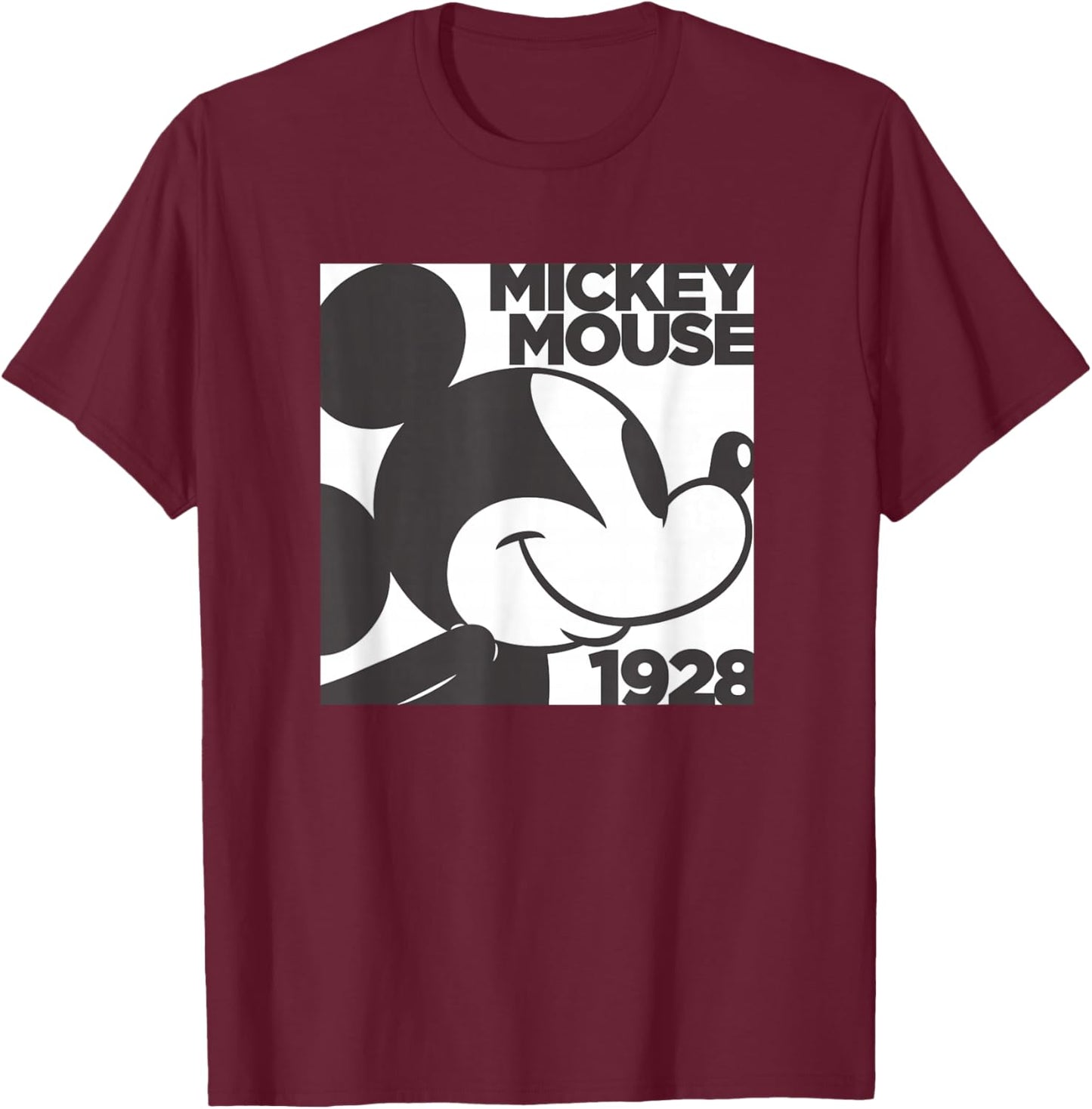 Boxed In Mickey Mouse 1928 T-Shirt - T-Shirt | Maroon