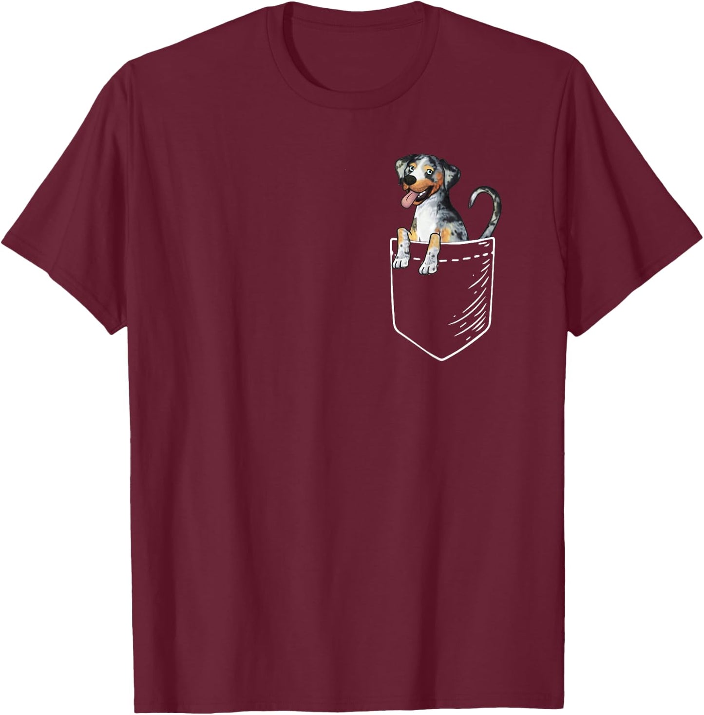 Kids Cute Pocket Catahoula Leopard Dog Lover T-Shirt - T-Shirt | Maroon