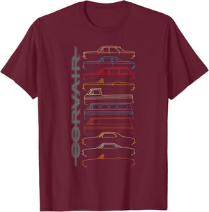 FlatSix Graphics LLc Corvair All Models - -Adults, Black, Small T-Shirt - T-Shirt | Maroon