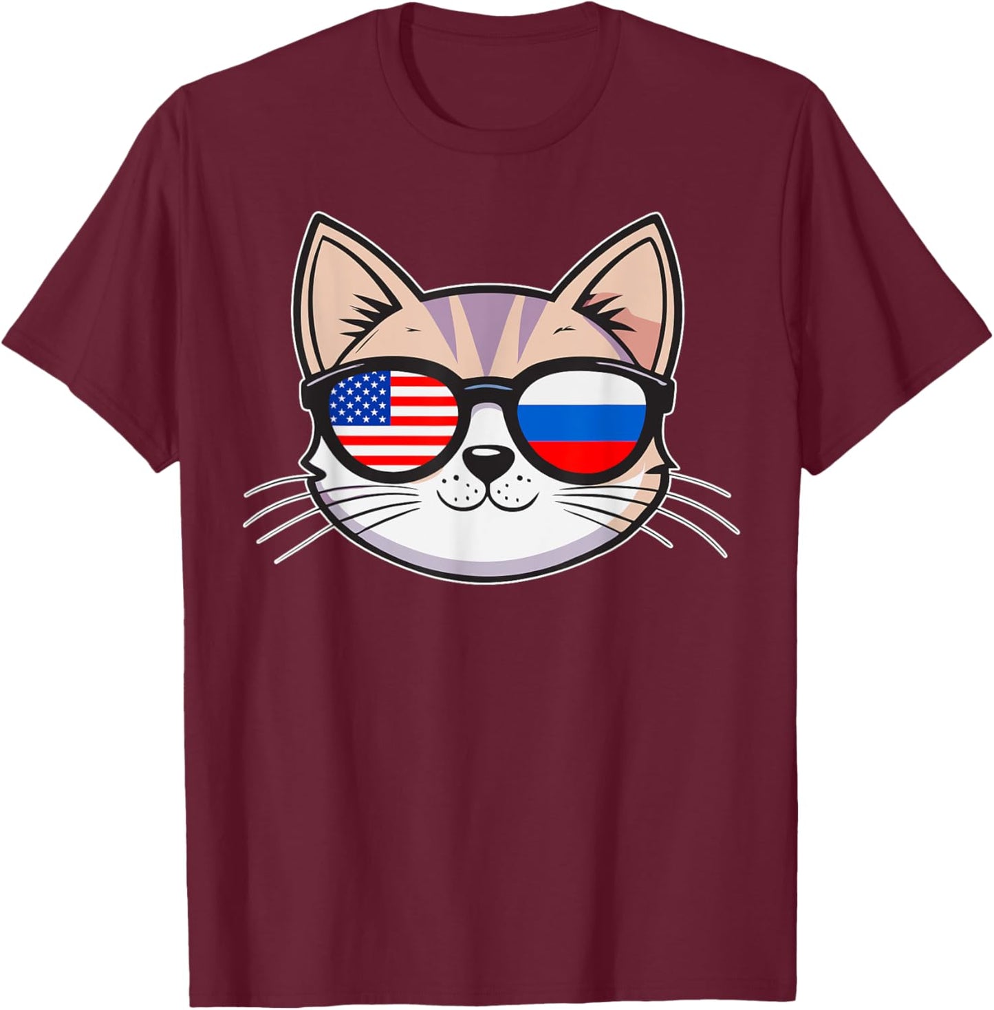 Dual Heritage Mixed Country USA Russia American Russian T-Shirt - T-Shirt | Maroon