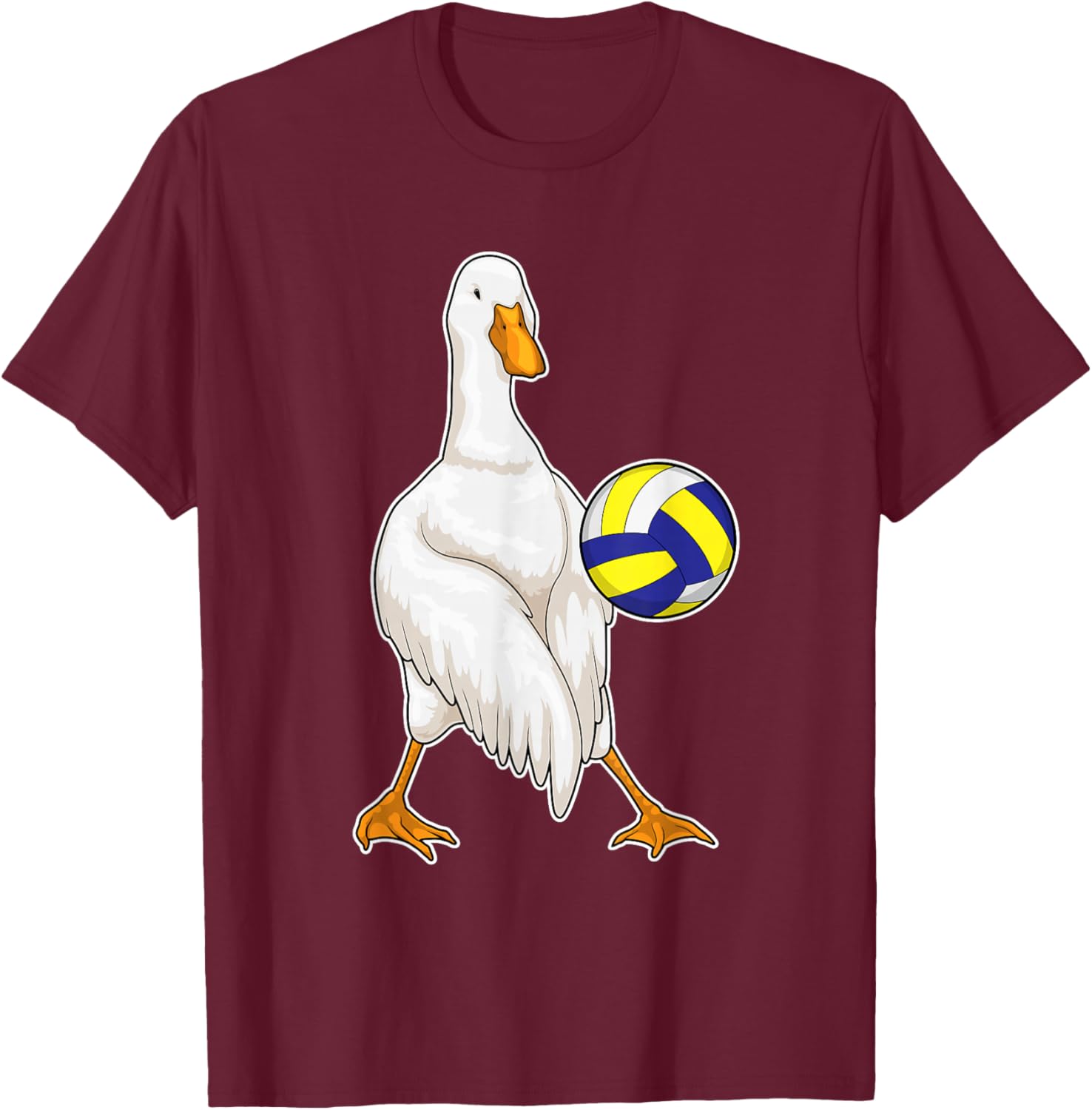 Duck Volleyball player Volleyball Sports T-Shirt - T-Shirt | Maroon