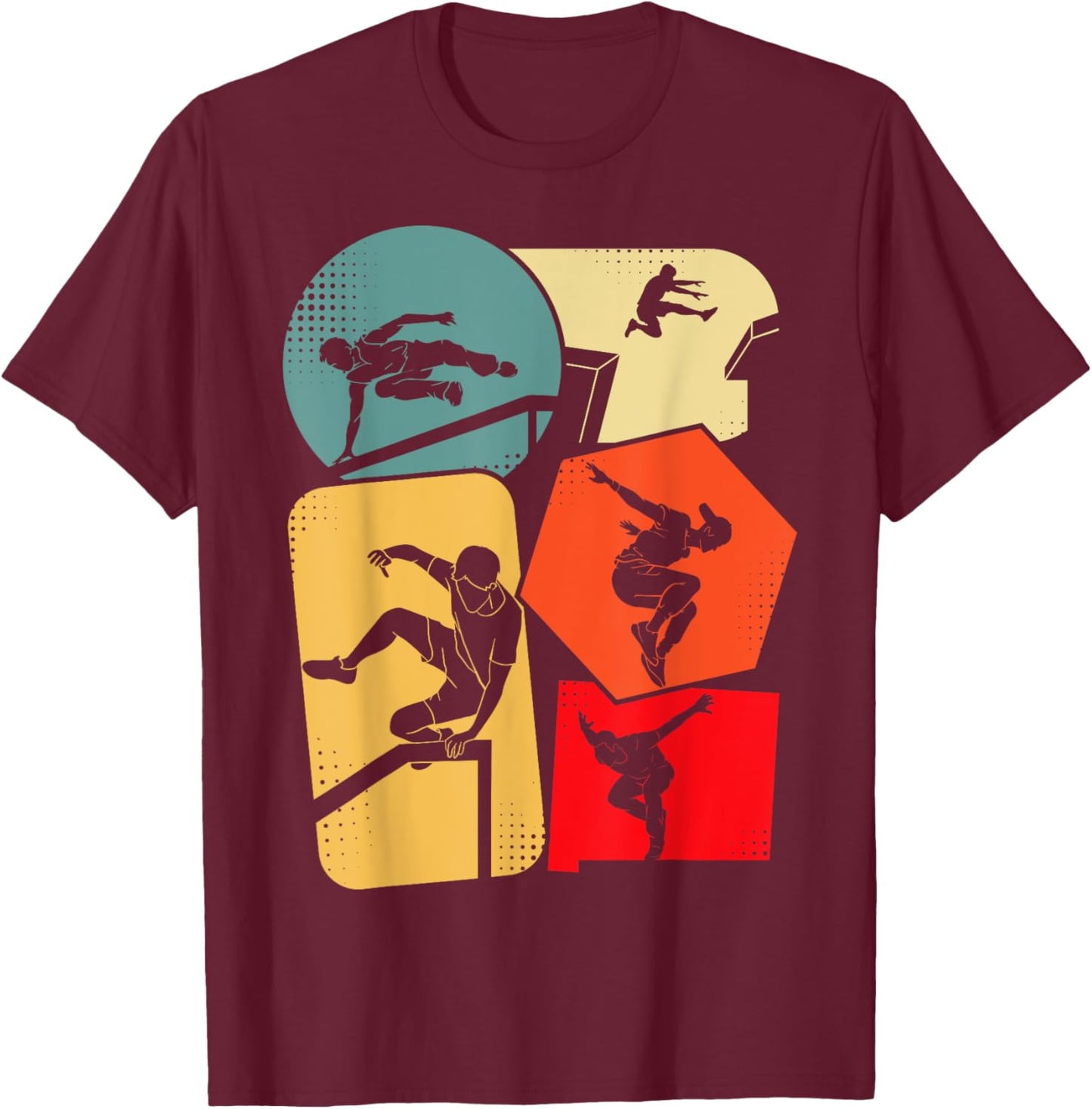 Parkour Parcouring Kids Men's , Black, S T-Shirt - T-Shirt | Maroon