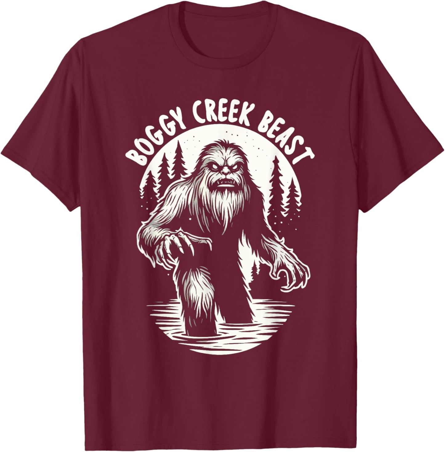 Fouke Monster Southern Sasquatch Cryptozoology Cryptid T-Shirt - T-Shirt | Maroon