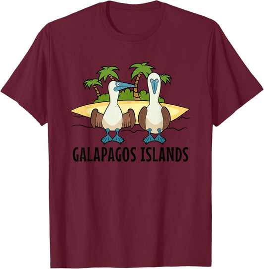 Seabirds Blue-footed Booby Bird Galapagos Islands T-Shirt - T-Shirt | Maroon