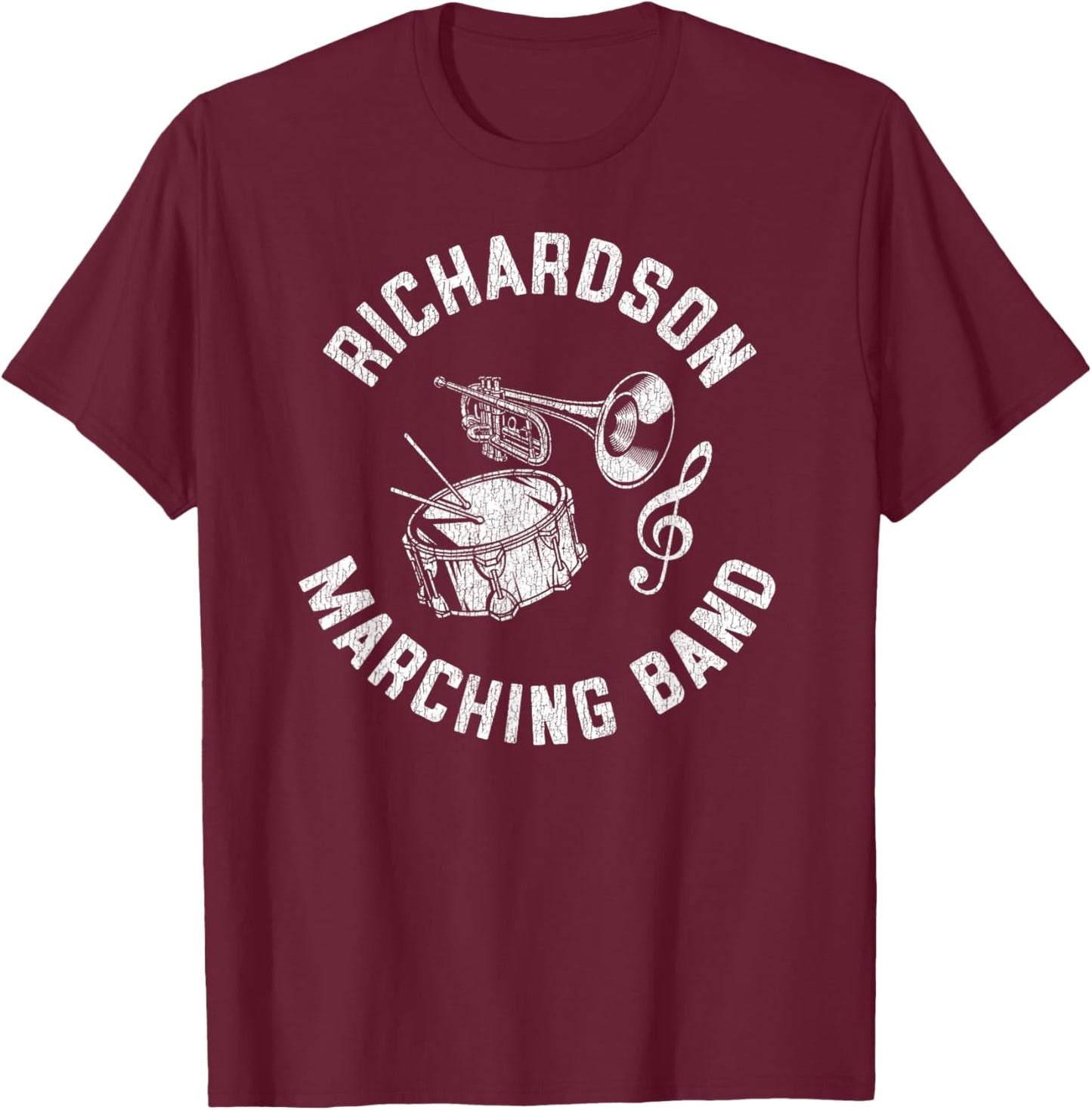 Richardson Marching Band Vintage Classic Music Distressed T-Shirt - T-Shirt | Maroon