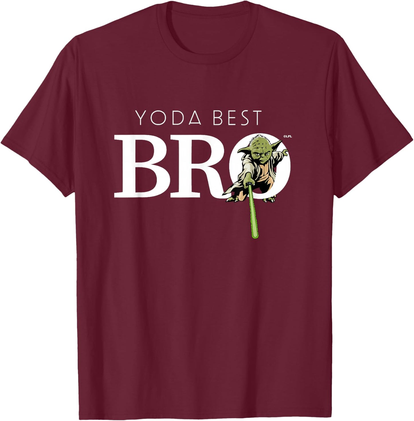 Star Wars Yoda Best Bro Lightsaber Gift Brother T-Shirt - T-Shirt | Maroon