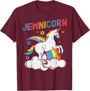 Jewnicorn Jew Unicorn Mask Chanukah Hanukkah Quarantine Gift T-Shirt - T-Shirt | Maroon