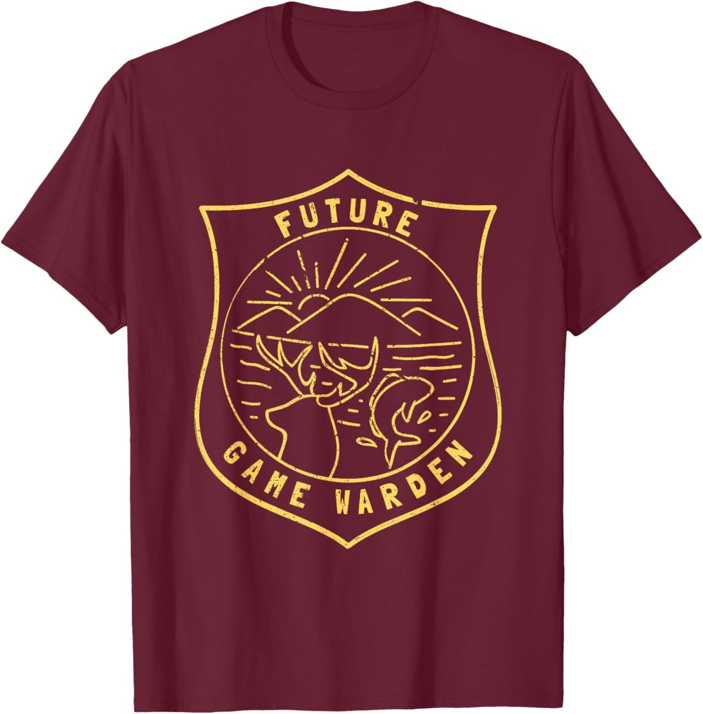 Future Game Warden Wildlife Officer Kids Son Daughter T-Shirt - T-Shirt | Maroon