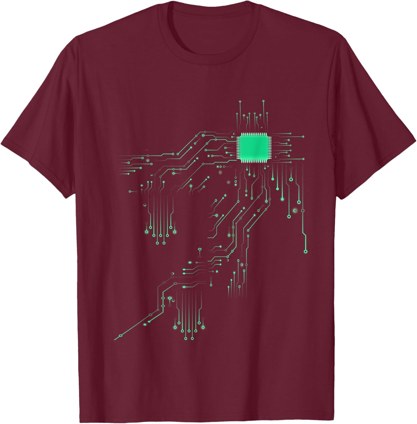 Computer Core Processor Heart of Tech Nerd T Shirt T-Shirt - T-Shirt | Maroon