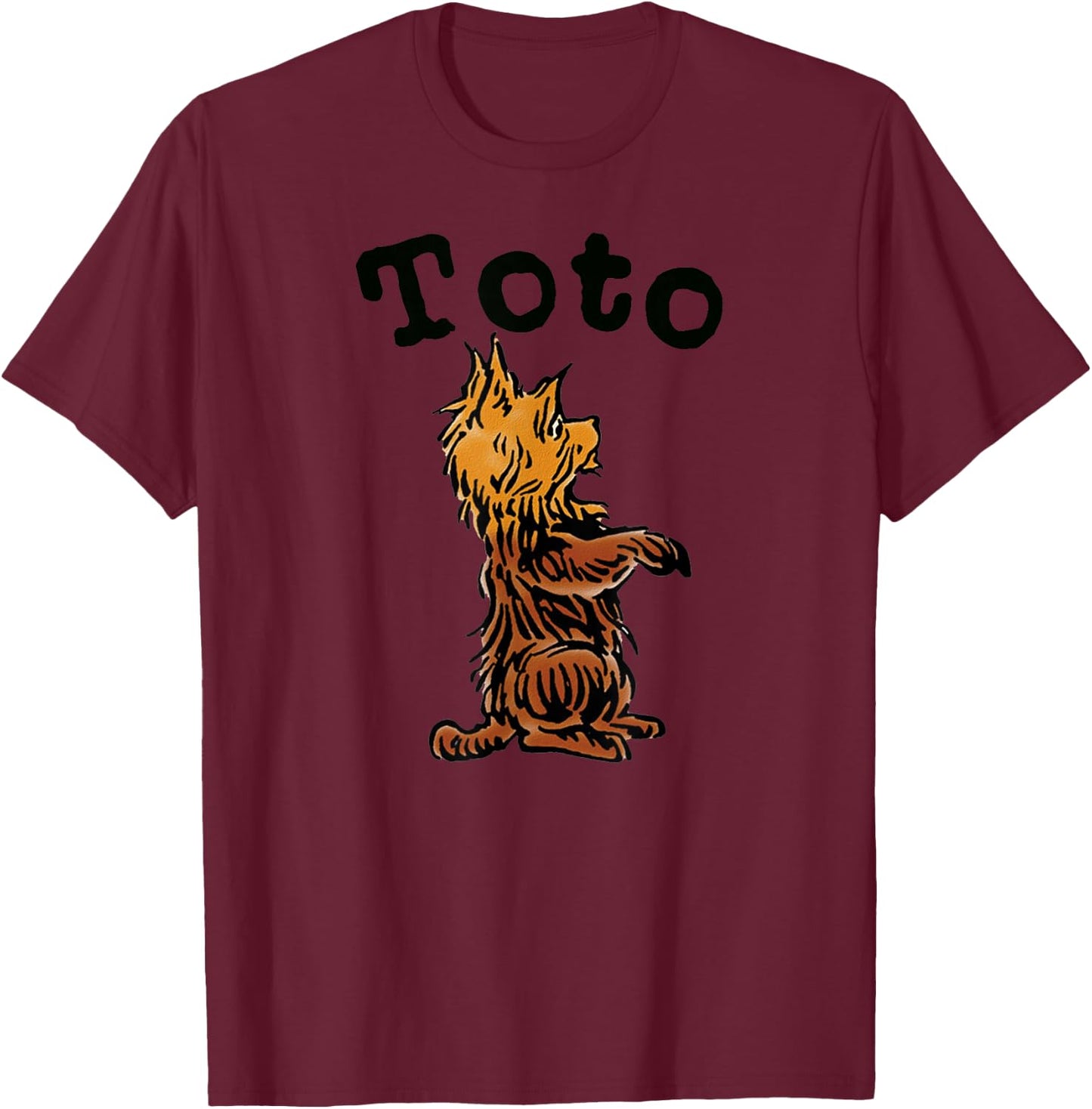 Vintage Toto The Dog Art -Fairytale Toto-Wizard of OZ Toto T-Shirt - T-Shirt | Maroon