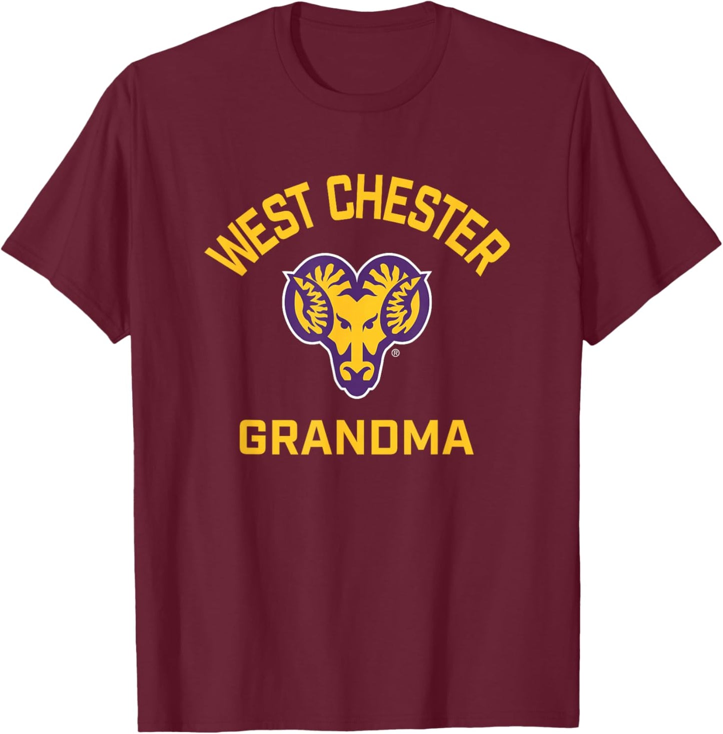 West Chester University Golden Rams Arched Grandma T-Shirt - T-Shirt | Maroon