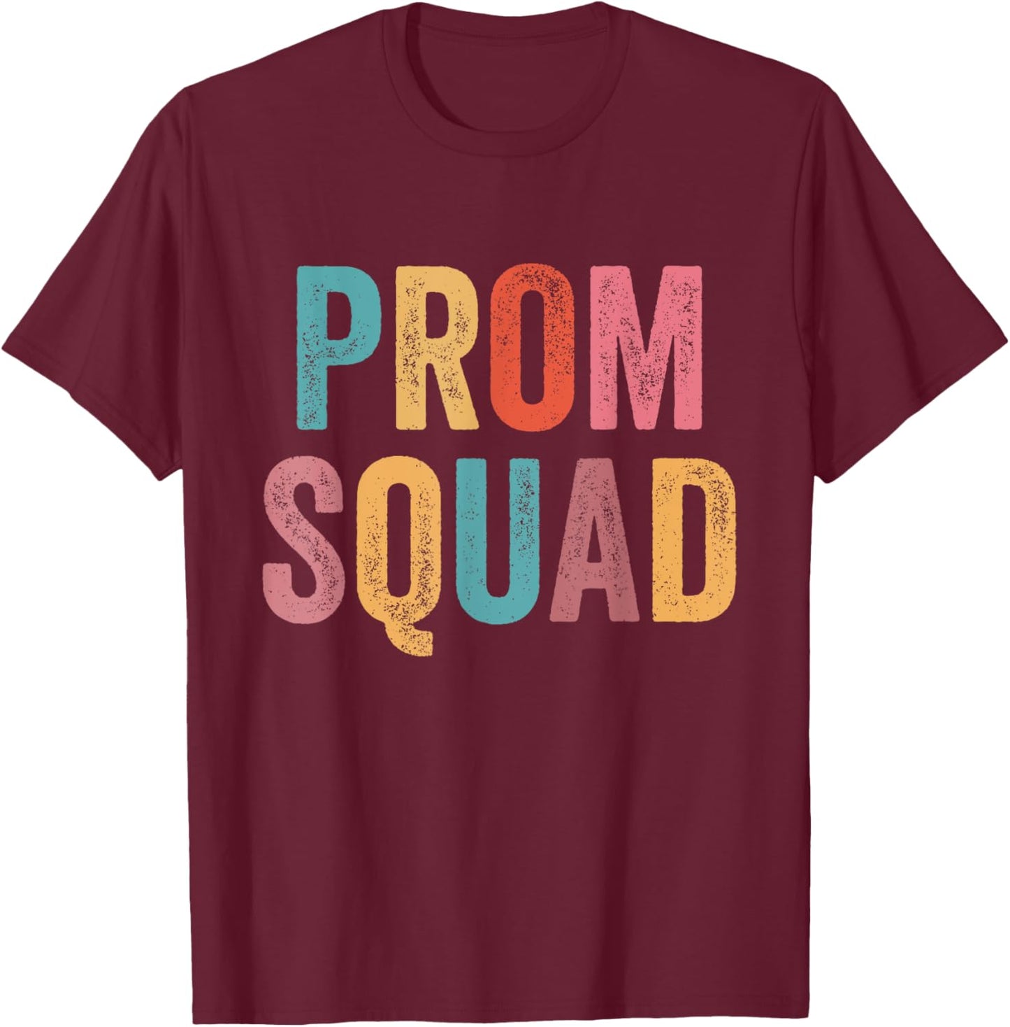 Prom Squad Vintage Prom Graduation Matching Group T-Shirt - T-Shirt | Maroon