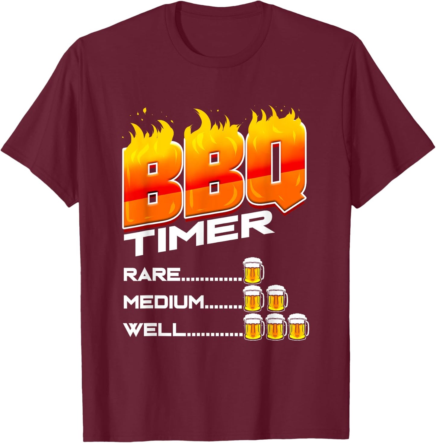 BBQ Timer Funny Gift Barbecue Master Barbecue Party T-Shirt - T-Shirt | Maroon