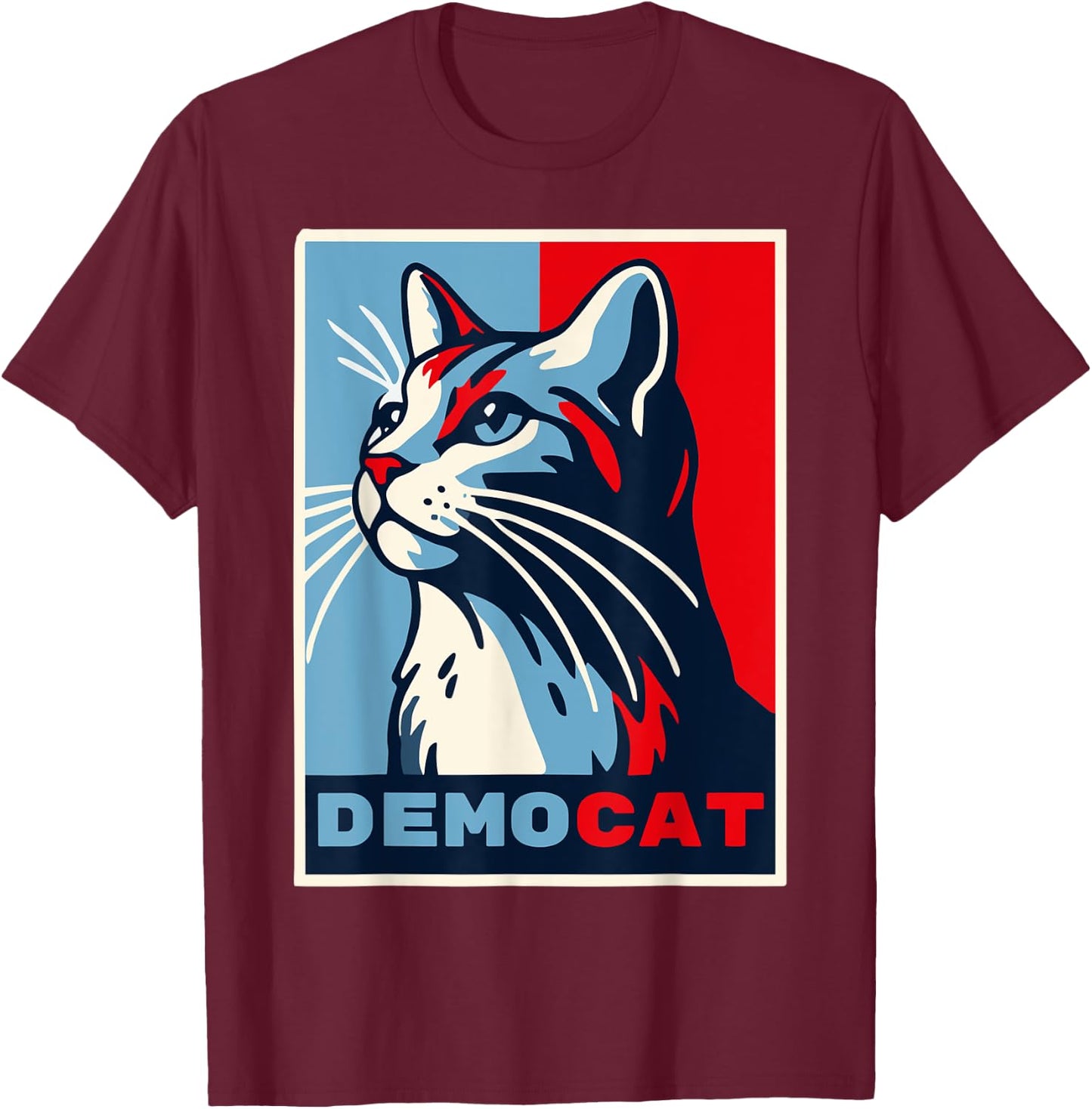 Democat Funny Democrat Party Political LIberal Feminist Joke Men Women T-Shirt - T-Shirt | Maroon