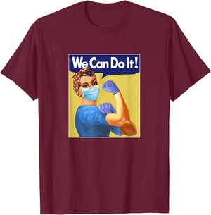 Rosie Nurse We Can Do It T-Shirt - T-Shirt | Maroon