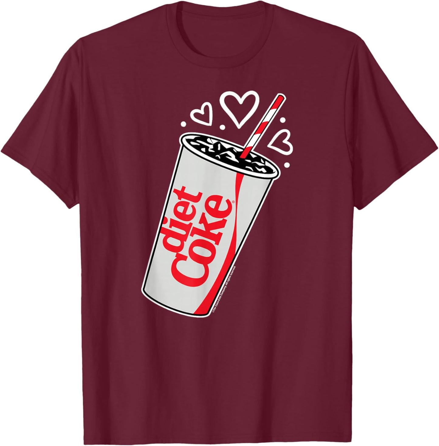 Coca-Cola - Diet Coke Heart Bubbles T-Shirt - T-Shirt | Maroon