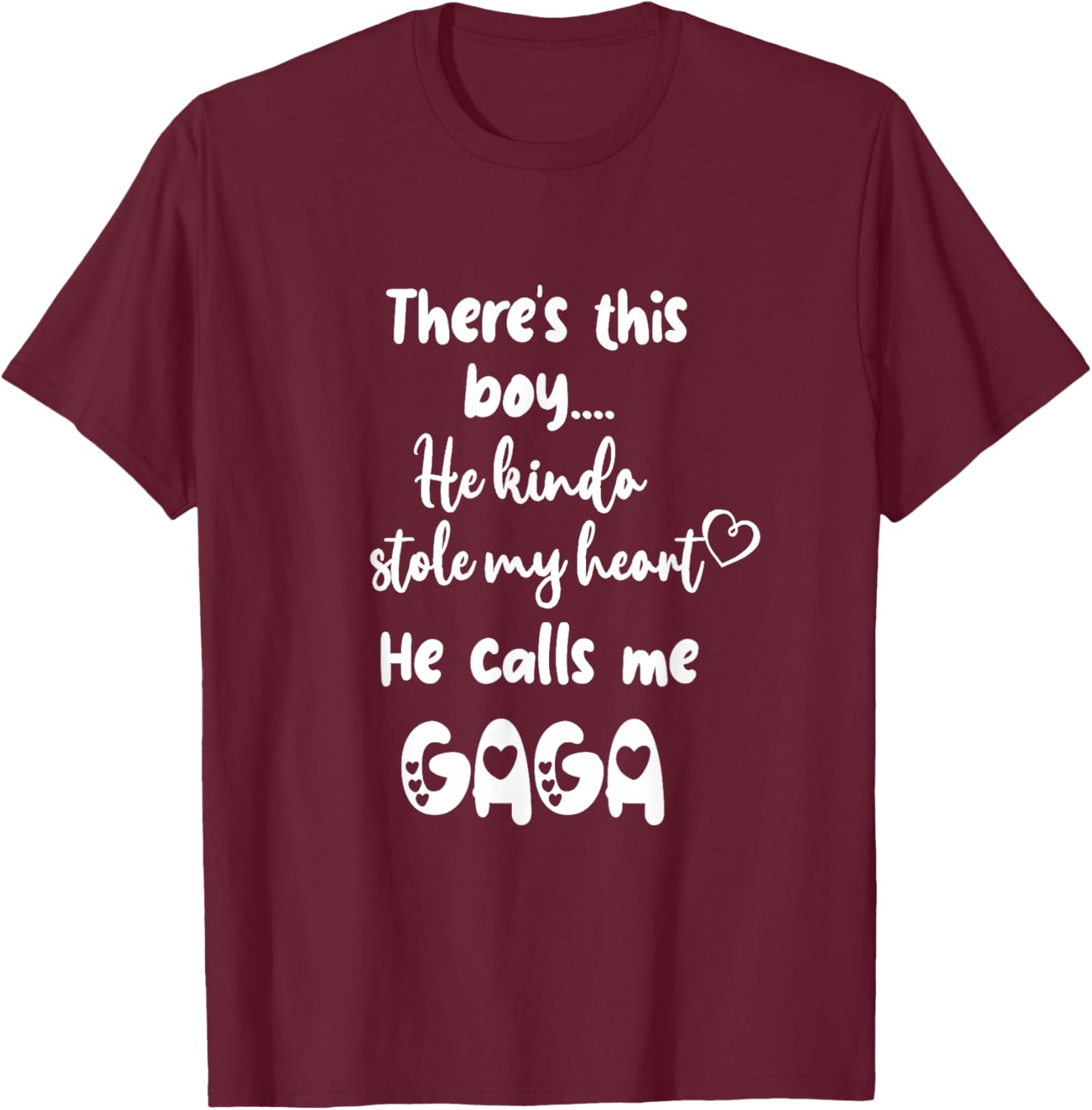 Special Grandma Grandmother This Boy Calls Me Gaga T-Shirt - T-Shirt | Maroon
