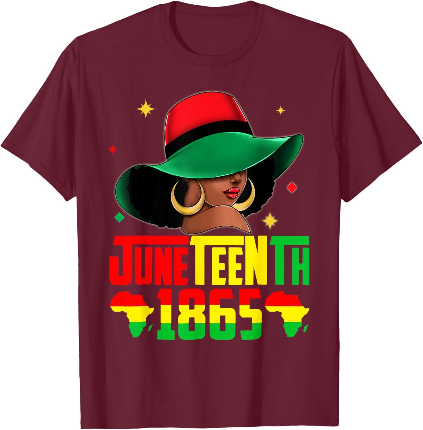 Juneteenth Black African women Hair Remembering My Ancestors T-Shirt - T-Shirt | Maroon