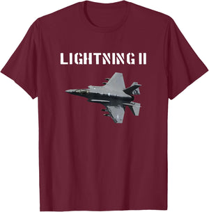 F-35 Lightning 2 FIGHTER PLANE T SHIRT USA PILOT T-Shirt - T-Shirt | Maroon
