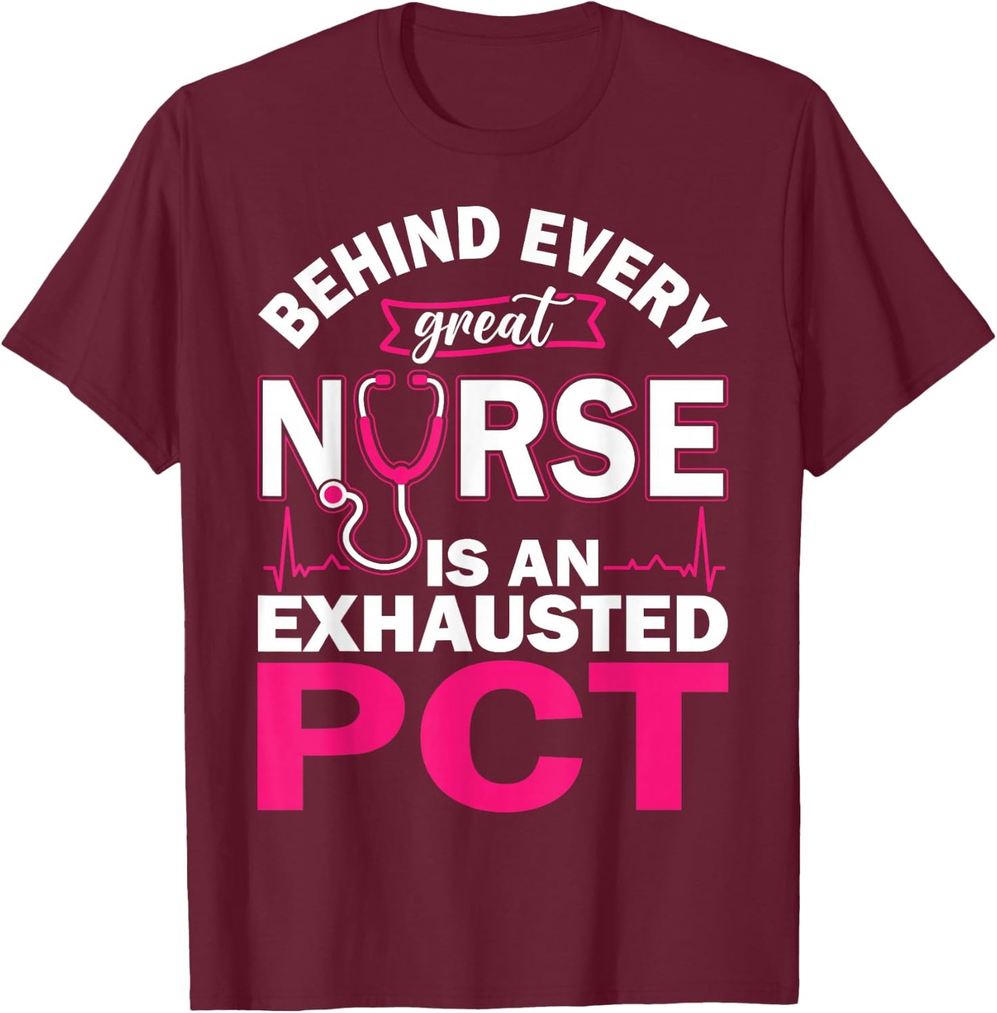 Patient Care Tech and PCT Week Women's Black Leopard Print Short Sleeve T-Shirt - T-Shirt | Maroon
