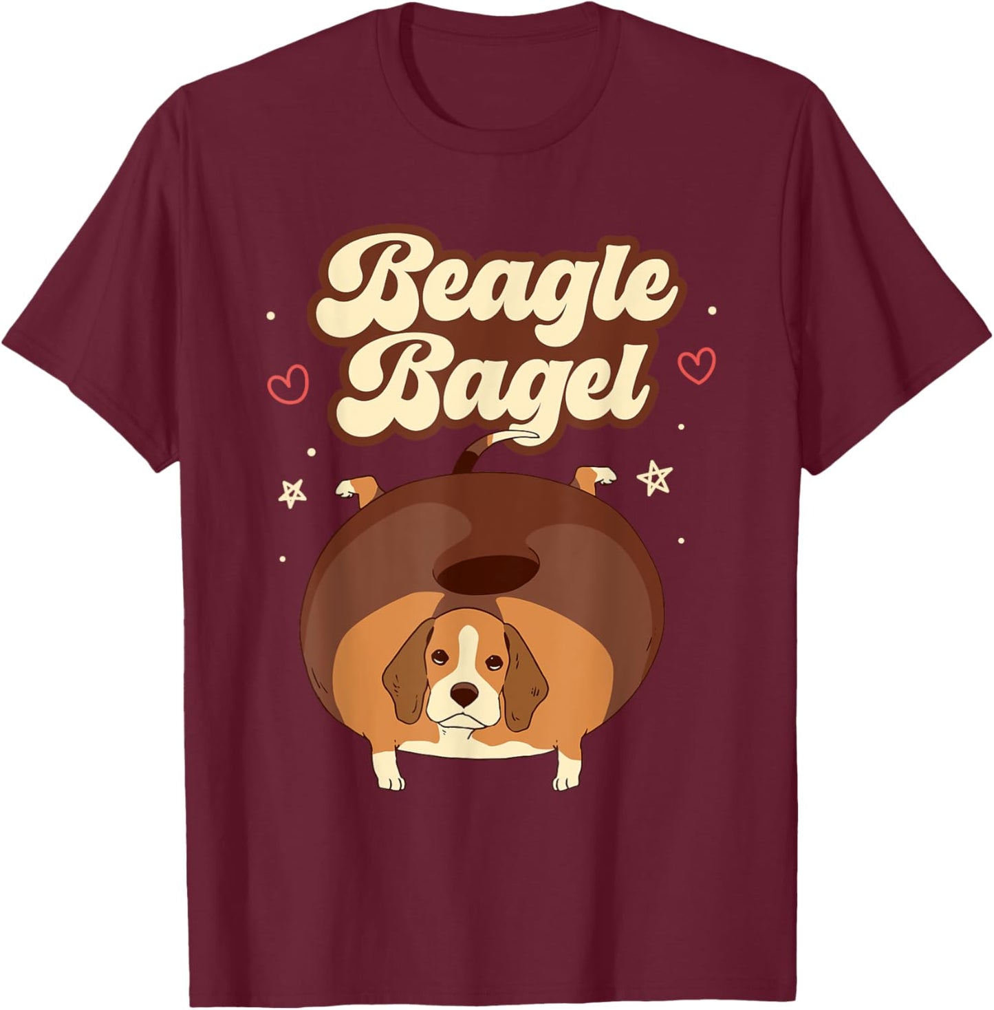 Beagle Bagel T-Shirt - T-Shirt | Maroon