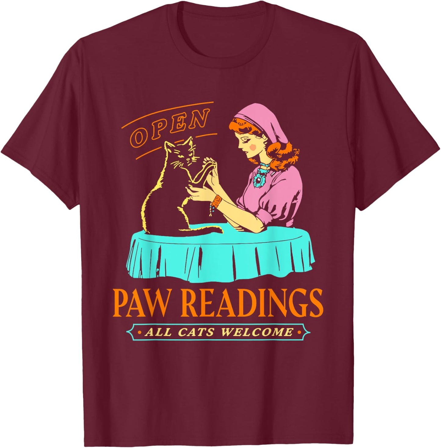 Funny Halloween Paw Readings , Women T-Shirt - T-Shirt | Maroon