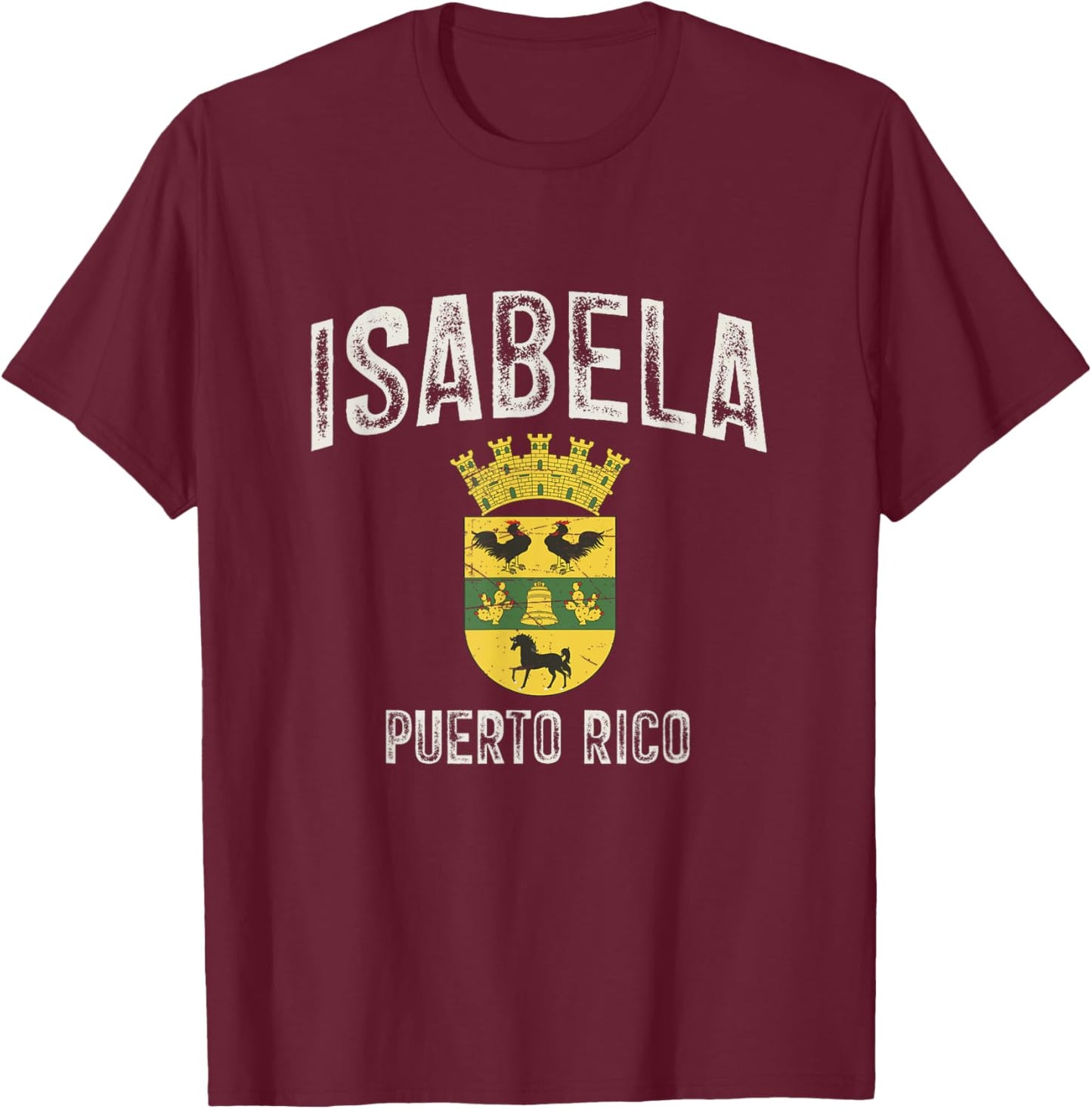 Isabela City in Puerto Rico, Isabela Armorial T-Shirt - T-Shirt | Maroon