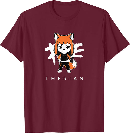 Chibi Therian Fox T-Shirt - T-Shirt | Maroon